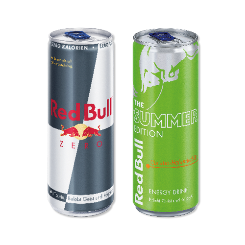 Red Bull Zero und Red Bull The Summer Edition